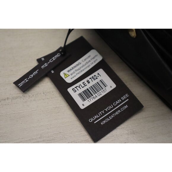 Kiko 752-1 Women's Black Genuine Leather Boxed Zip-Around Crossbody Handbag - Picture 6 of 8